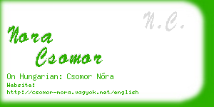 nora csomor business card